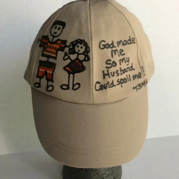 Hand Painted Khaki Baseball Cap by T. Bags - Picture 4 of 6